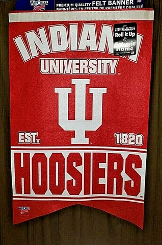 Indiana Hoosiers 16x26 Wool Felt Banner NWT Cover