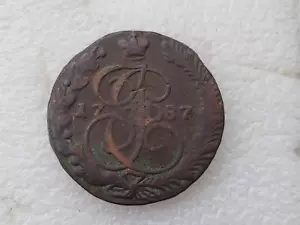 Tsarism Empire Russia: 1787 - 5 Kopeks Copper Imperial Russia Coins RARE Coins - Picture 1 of 7
