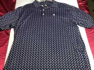 Footjoy Polo Shirt Mens Large Purple Dolphins Golf Performance Stretch - Picture 1 of 11