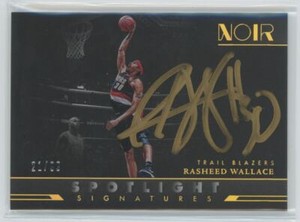 2022-23 Panini Noir Spotlight Signatures Horizontal Rasheed Wallace 21/99 PW1