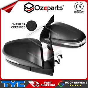 TYC Pair LH+RH Electric Door Mirror Black LED For Toyota Hilux 2015-2024 - Picture 1 of 7