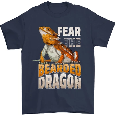 Fear The Dragón Barbudo Camiseta Hombre 100% Algodón - Imagen 1 de 4