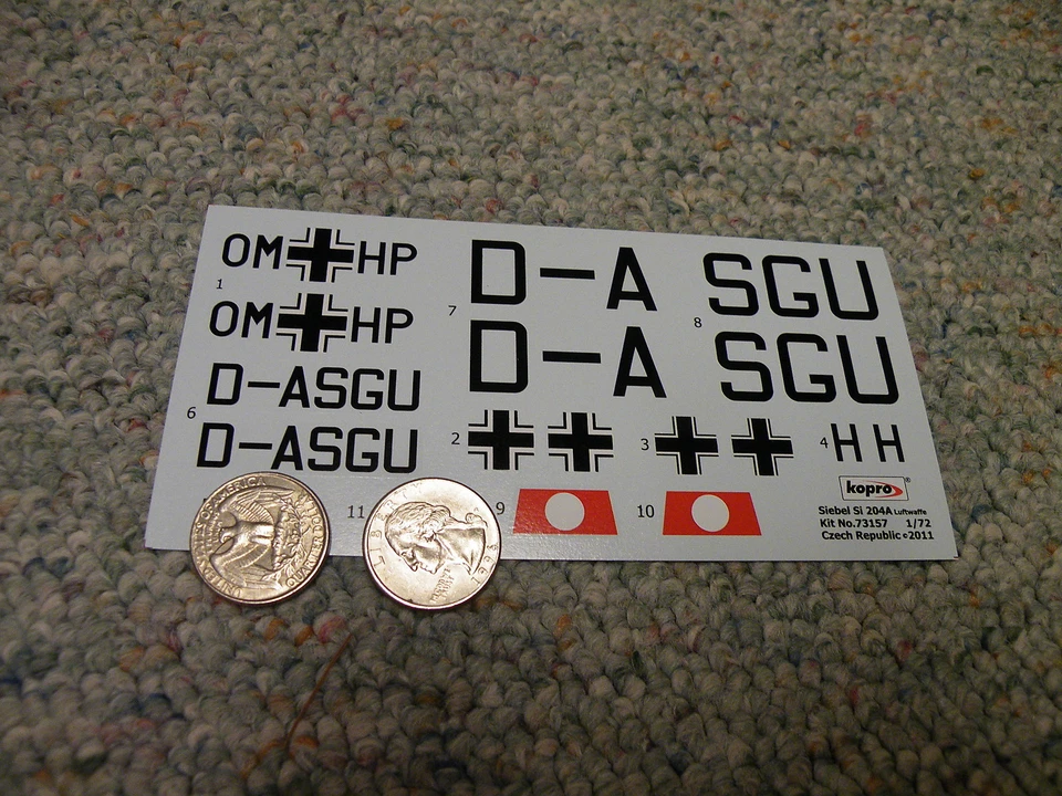 Kopro decals 1/72 Siebel SI 204A Luftwaffe     D71 - Image 1 of 1