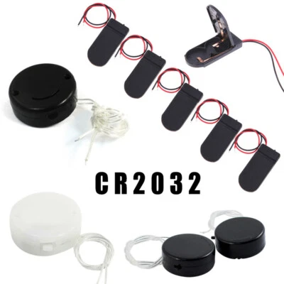 2x CR2032 Button Coin Battery Holder Case Black/White Box With On / Off Switch
