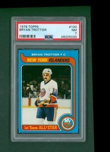 1979 Topps Hockey Card - #100 Bryan Trottier, PSA 7 NM - Picture 1 of 2