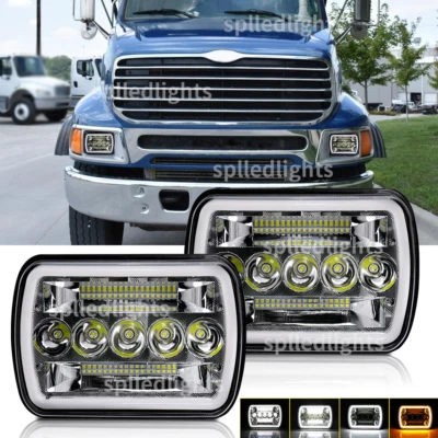 Fit Sterling Truck A9500 LT9500 1999-2008 7x6" LED Headlights Sealed Hi/Lo Beam - Image 1 of 4