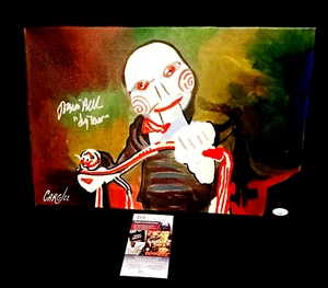 TOBIN BELL Saw Movies SIGNED Canvas Art 12x18 Cargill Painting JSA COA - Picture 1 of 3