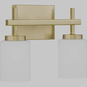 Quoizel Wilburn 2 Light 13" Wide LED Vanity Light Frosted Glass Shades WLB8613Y - Picture 1 of 5