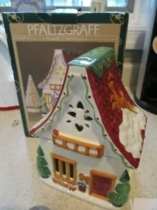 Pfaltzgraff Natale nordico traforato sci chalet vacanza candela tea light casa   - Foto 1 di 7