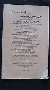 Les Annales Antialcooliques Journal mensuel du Dr Legrain Avril 1912 - Bild 1 von 12