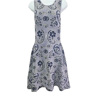 Issa London Kleid Größe M Blau Blumen Ärmellos Strick Fit Flare Weich - Bild 1 von 12
