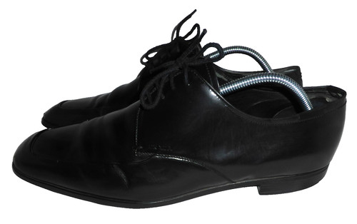 SCARPA DERBY PRADA UOMO PELLE NERA STRINGATA TAGLIA UK 10 EU 44 US 11 OTTIME CONDIZIONI