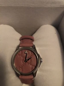 Gucci $870 G-Timeless Pink GG Dial 27mm Quartz Women's Watch YA126578 - Picture 1 of 8
