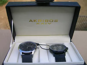 NEW Akribos XXIV AK625 & AK618 TWO WATCH BOXED SET - DELUXE REDUCED PRICE! - Picture 1 of 8