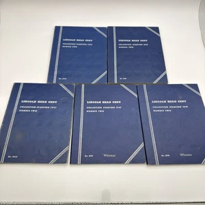 (LOT OF 5) VINTAGE Lincoln wheat Cent 1c Coin Collecting Books #9030 COMPLETED! - Picture 1 of 10