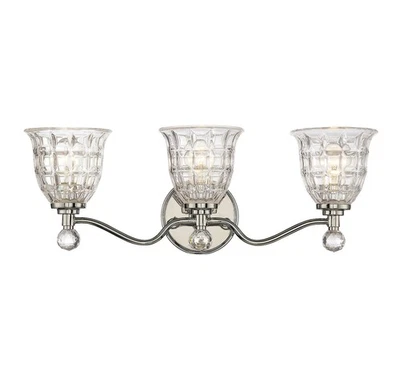 Luz de tocador de baño Savoy House 8-880-3 níquel birón 3 luces Foto 1 de 2