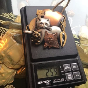 Copper, Silver, and Brass Cats Ornament 2 1/2” X 2”. Adorable 🥰 - Picture 1 of 8