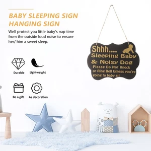 Sleeping Baby Door Sign Do Not Disturb Sign Do Not Knock or Ring (Black) - Picture 1 of 12