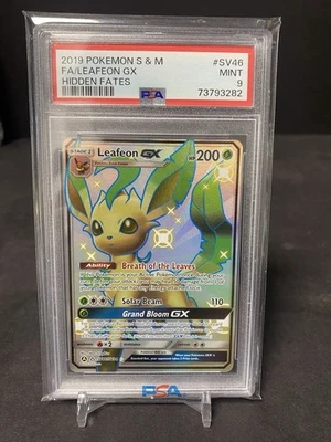 2019 Sun & Moon Hidden Fates #SV46 Full Art Leafeon GX - PSA 9 - Image 1 of 2