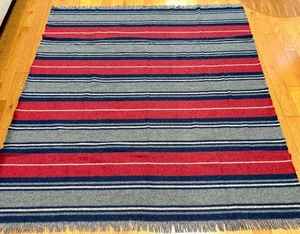 Vintage Amana Woolen Mills Blanket Gray Plaid 60 X 60 - Picture 1 of 5