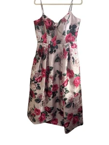Eliza J Women’s Floral Ball Gown Size 14 Structured Bodice Pleated Skirt - Picture 1 of 7