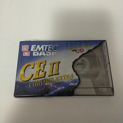 BASF Emtec CEII 60 blank chrome audio cassette tape - brand new and sealed - Image 1 of 4