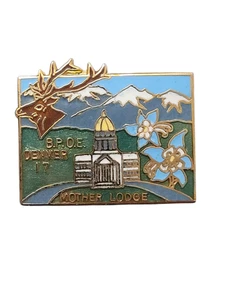 Vintage BPOE Elks Lodge Pin - Denver 17 Mother Lodge - Men's Club Organization - Picture 1 of 6