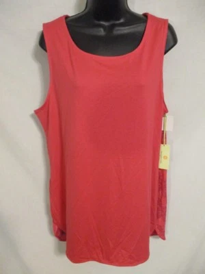 Camiseta sin mangas Tangerine Rayon talla XL roja tomate quemada SR $48 NUEVA Foto 1 de 3