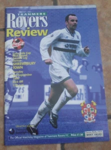 1996-97 Tranmere Rovers v Shrewsbury Town - League Cup Rd 1 - Picture 1 of 2