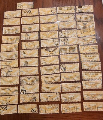 Lot 61 VTG US AIRMAIL STAMPS 1930s WINGED GLOBE C19 Biplane Bond Cancelations - Image 1 of 4