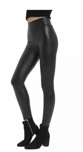 Leggings neri in ecopelle a vita alta MCedar nuovi con etichette taglia L - Foto 1 di 8