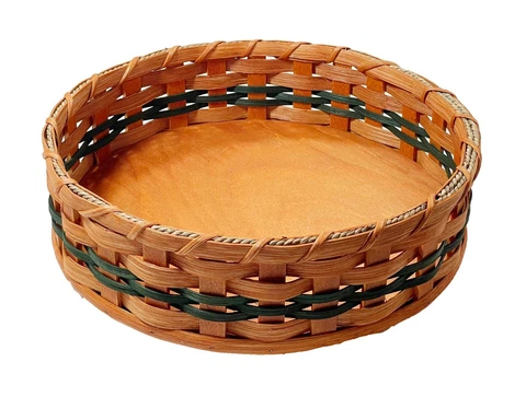 Amish Tabletop Lazy Susan 12" Oak Storage Basket by Amish Baskets and Beyond Cover