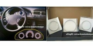 3 CHROME CLUSTER GAUGE RINGS + EMBLEM FOR 2002-2009 MERCEDES BENZ W211 E-CLASS - Picture 1 of 2