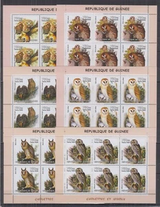 ST276P6. Guinea - MNH - Owls - Sheets of 6  - Picture 1 of 1