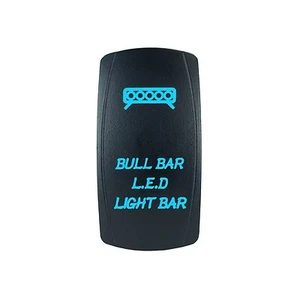 BLUE ROCKER SWITCH LASER ETCHED 20A 12V LED BULL BAR - Imagen 1 de 5