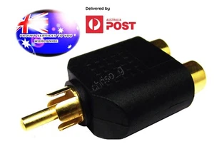 From OZ Quality 1PC RCA Male Mono Plug To 2X RCA Female Socket Adapter +FREEPOST - Picture 1 of 5