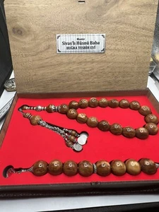 Cuentas de oración islámica de madera de kuka Misbahá obra especial de maestros con caja de exhibición - Imagen 1 de 11