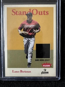 LANCE BERKMAN 2005 FLEER STAND OUTS GAME USED WORN TRIKOT - Bild 1 von 2