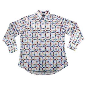 Neiman Marcus Golf Balls Tees Shirt Large Red Blue Green Yellow 100% Cotton - Picture 1 of 8