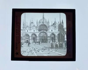 Keystone Lanterna Magica Vetro Slide Foto Venezia Italia San Marco Piccioni P111 P8 - Foto 1 di 2