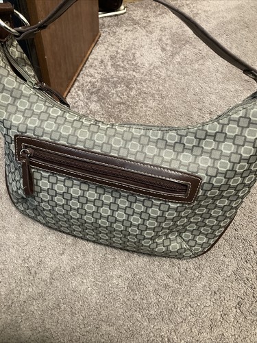 NINE WEST Nine borsa a mano West grigia e br doppia cerniera borsa 15X9 con tracolla