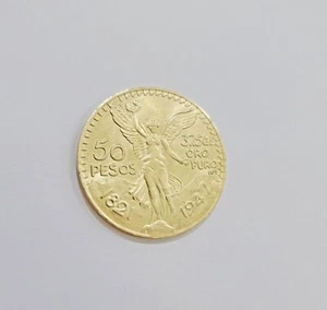 Centenario Coin Custom Solid 10k Yellow Gold 50 Pesos 1947 Mexico Mexican Coin - Picture 1 of 9