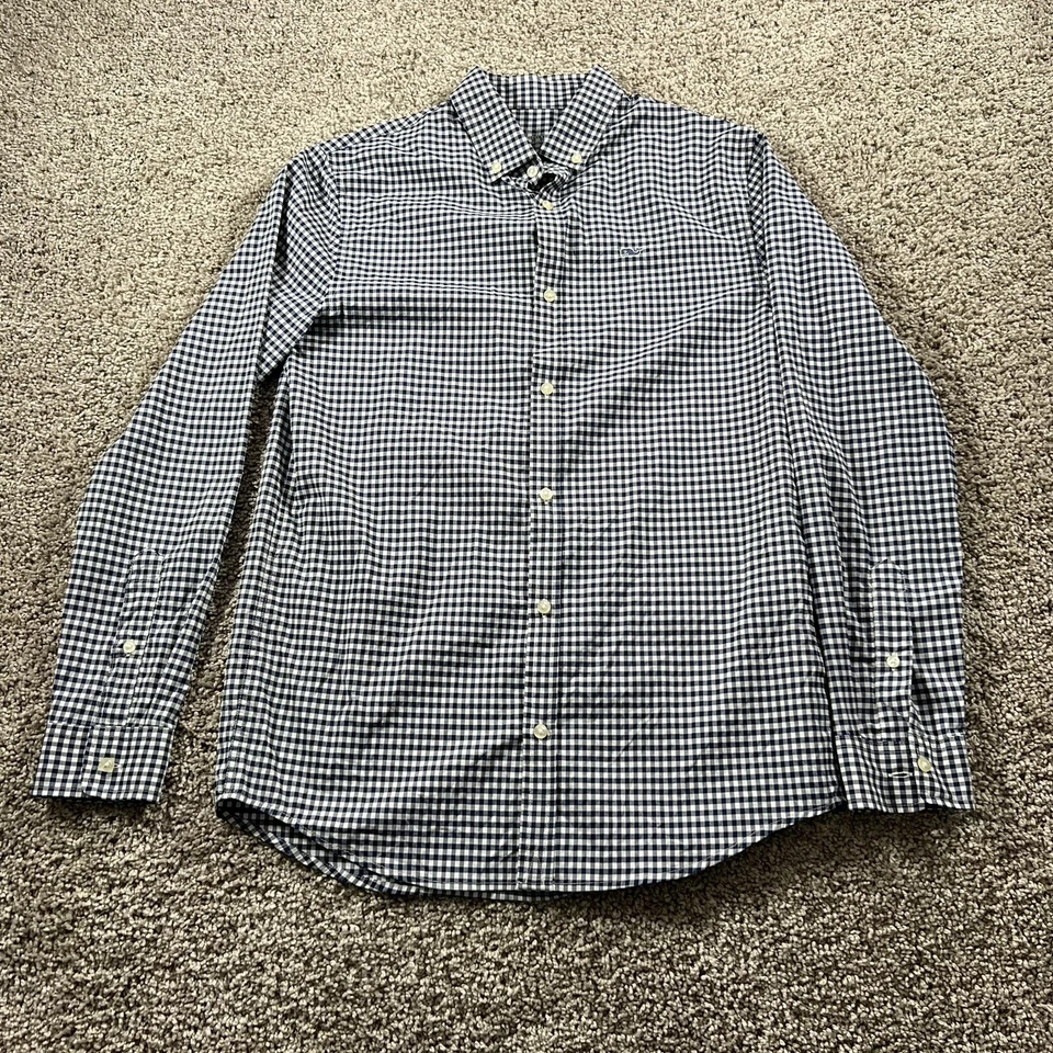 Camisa Vineyard Vines Jóvenes Niños Grande Azul Cuadros Abotonada Preppy Classiccore Foto 1 de 4