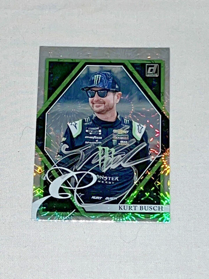 Kurt Busch 2022 DONRUSS ELITE SERIES MONSTER ENERGY NASCAR CUP #E15 signed card - Image 1 of 1
