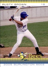 2005 Burlington Bees Multi-Ad #5 Rusty Brown North Fort Myers Florida FL Card