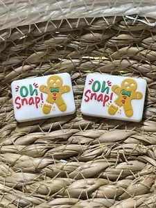 Silicone Focal Beads DIY Beadable Pens Oh Snap Gingerbread 2 Pieces - Picture 1 of 1