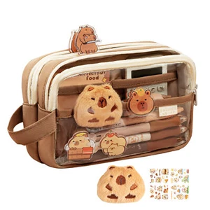 Cute Capybara Pencil Pouch Case Capybara Print Quirky Fun Cute Pencil Pouch - Picture 1 of 12