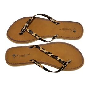 Margaritaville Womens Seafoam Flip Flops, Sandals Leopard/Brown Size 9