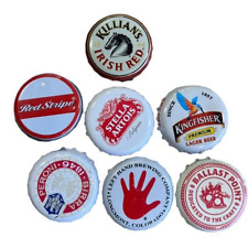 ~150 White & Red BEER BOTTLE CAPS Tops Crafts Red stripe Stella Kingfisher