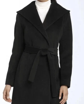Calvin Klein Wool Angora Black  Belted Coat Size 12 - Image 1 of 4